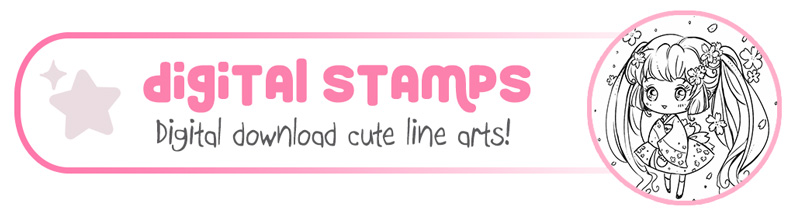 StarStampz - Cute anime digital line art downoads for coloring