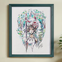 Wolf Princess 8x10 Anime Sketch Art Print