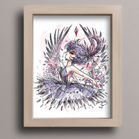 Raven Sketch Art Print
