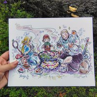 Dungeon Dining 8x10 Anime Sketch Art Print