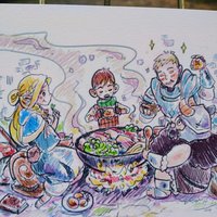 Dungeon Dining 8x10 Anime Sketch Art Print