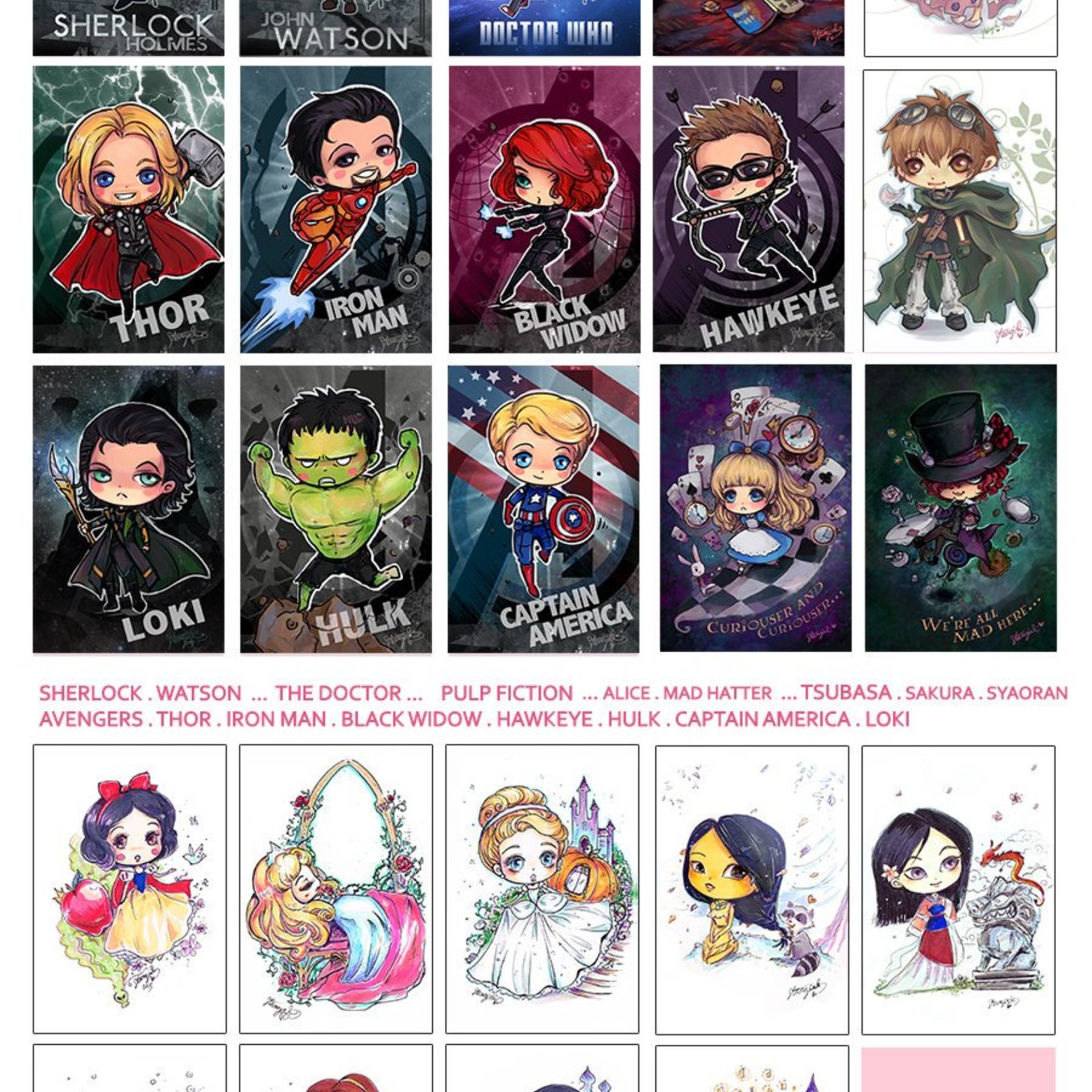 Anime Acrylic Keychain  Double Sided Chibi Art