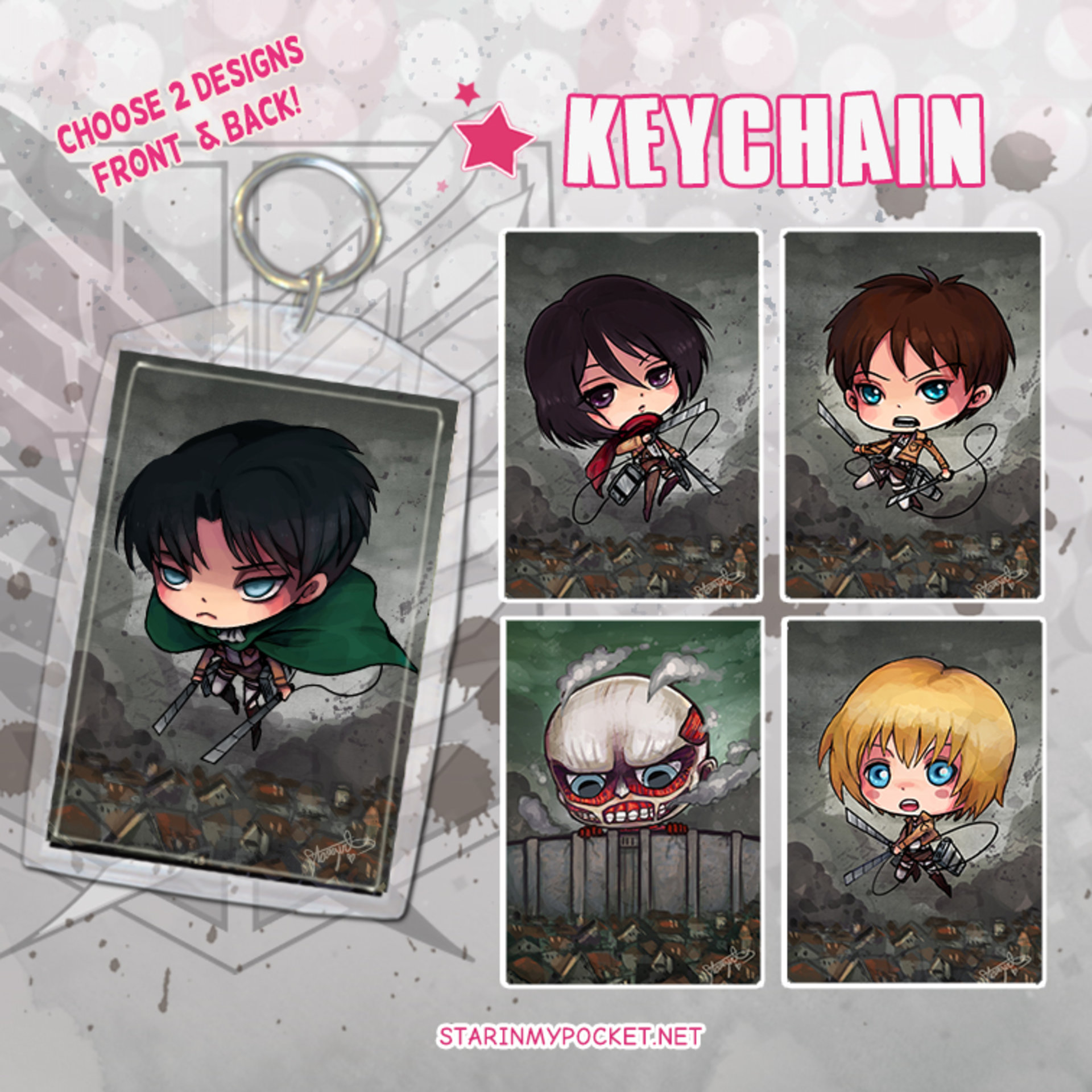 AOT Anime Keychain Double-Sided