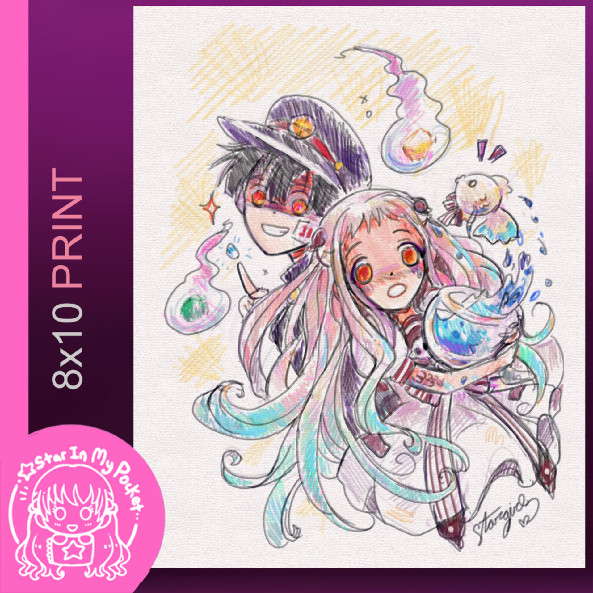 Love, Ghosts, and Other Mysteries 8x10 Anime Sketch Art Print