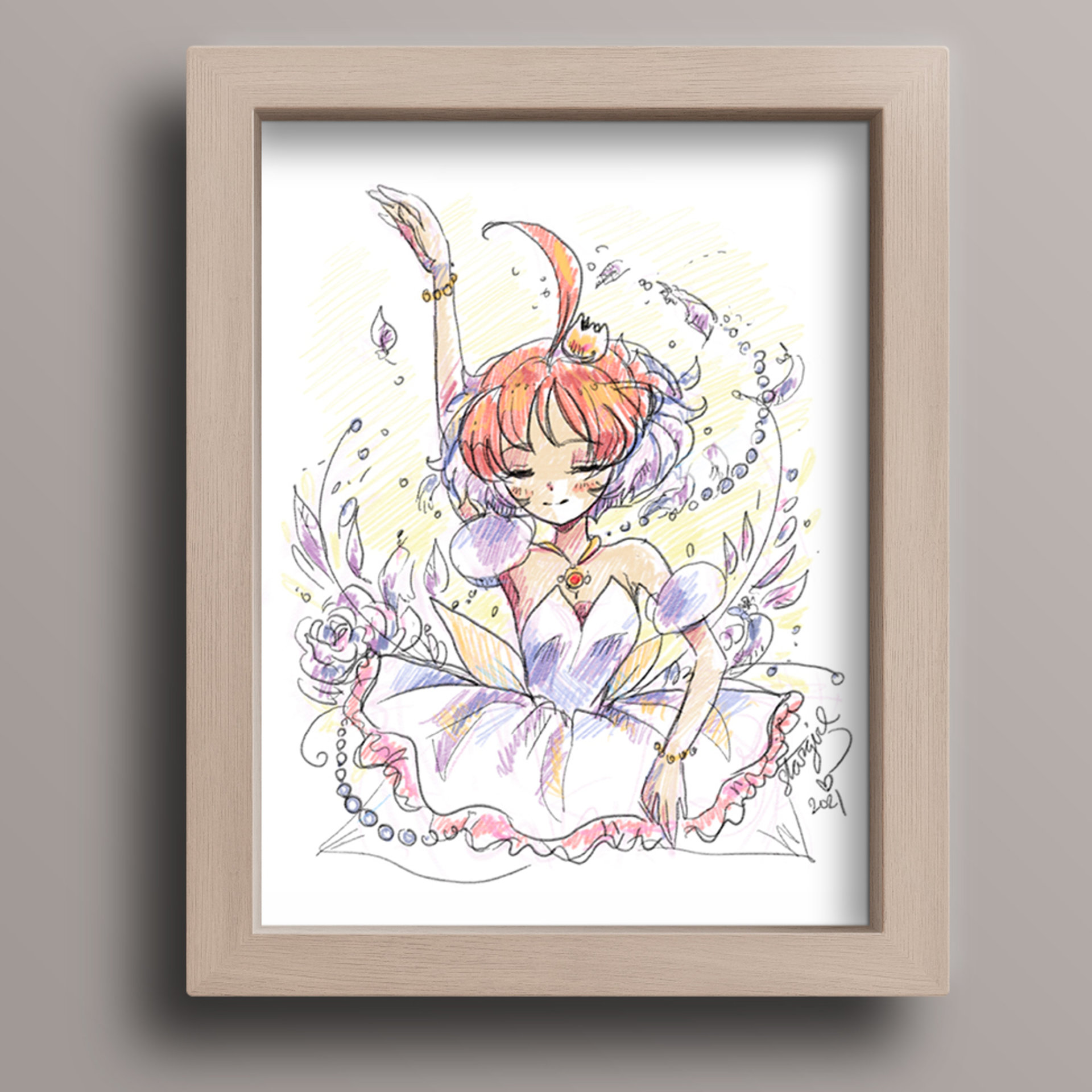 Swan Sketch Art Print