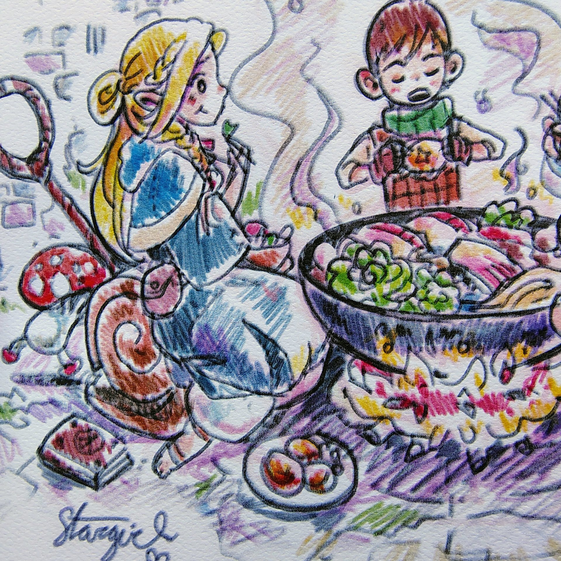 Dungeon Dining 8x10 Anime Sketch Art Print