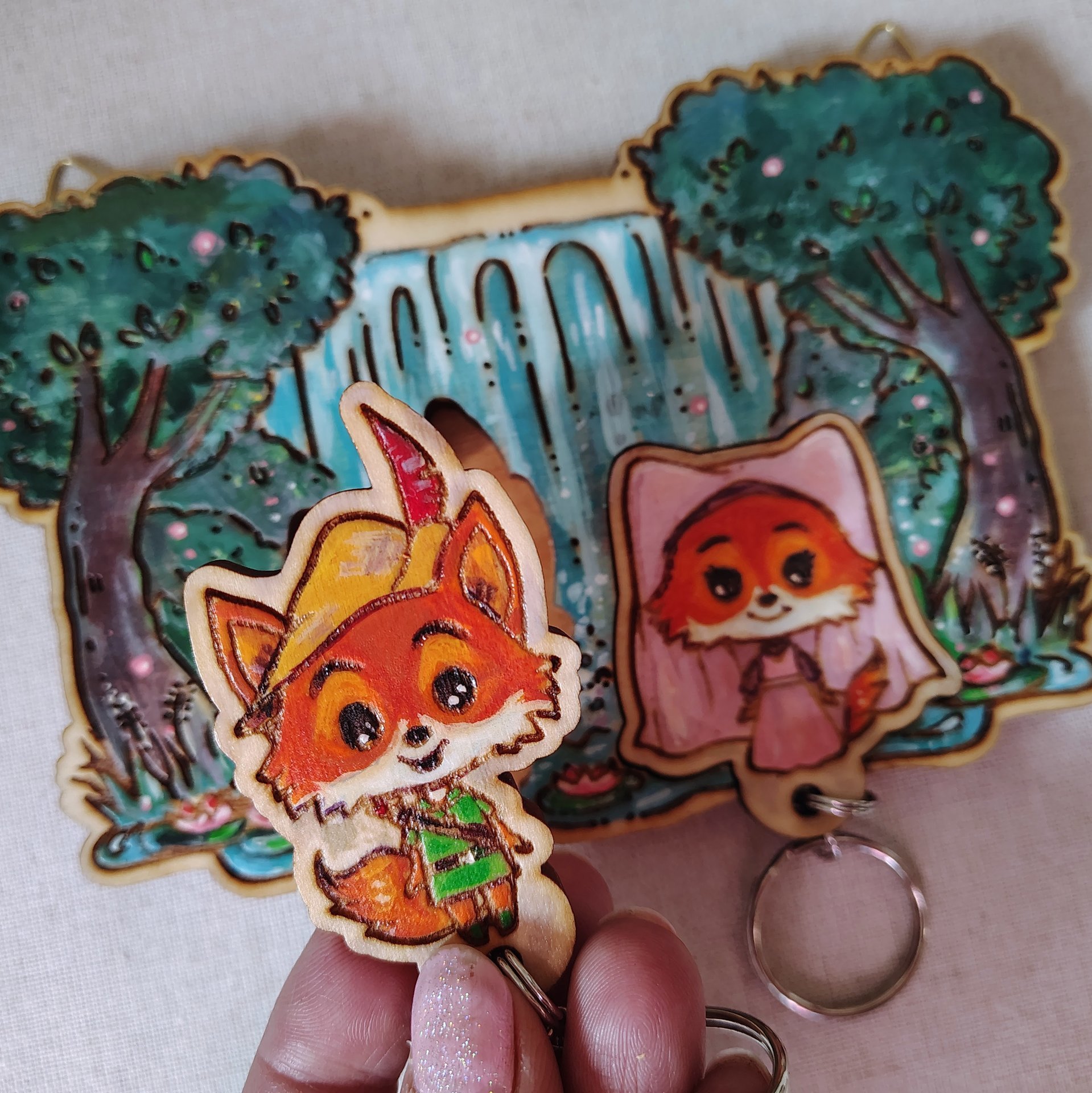Painted Robin Hood Keyholder