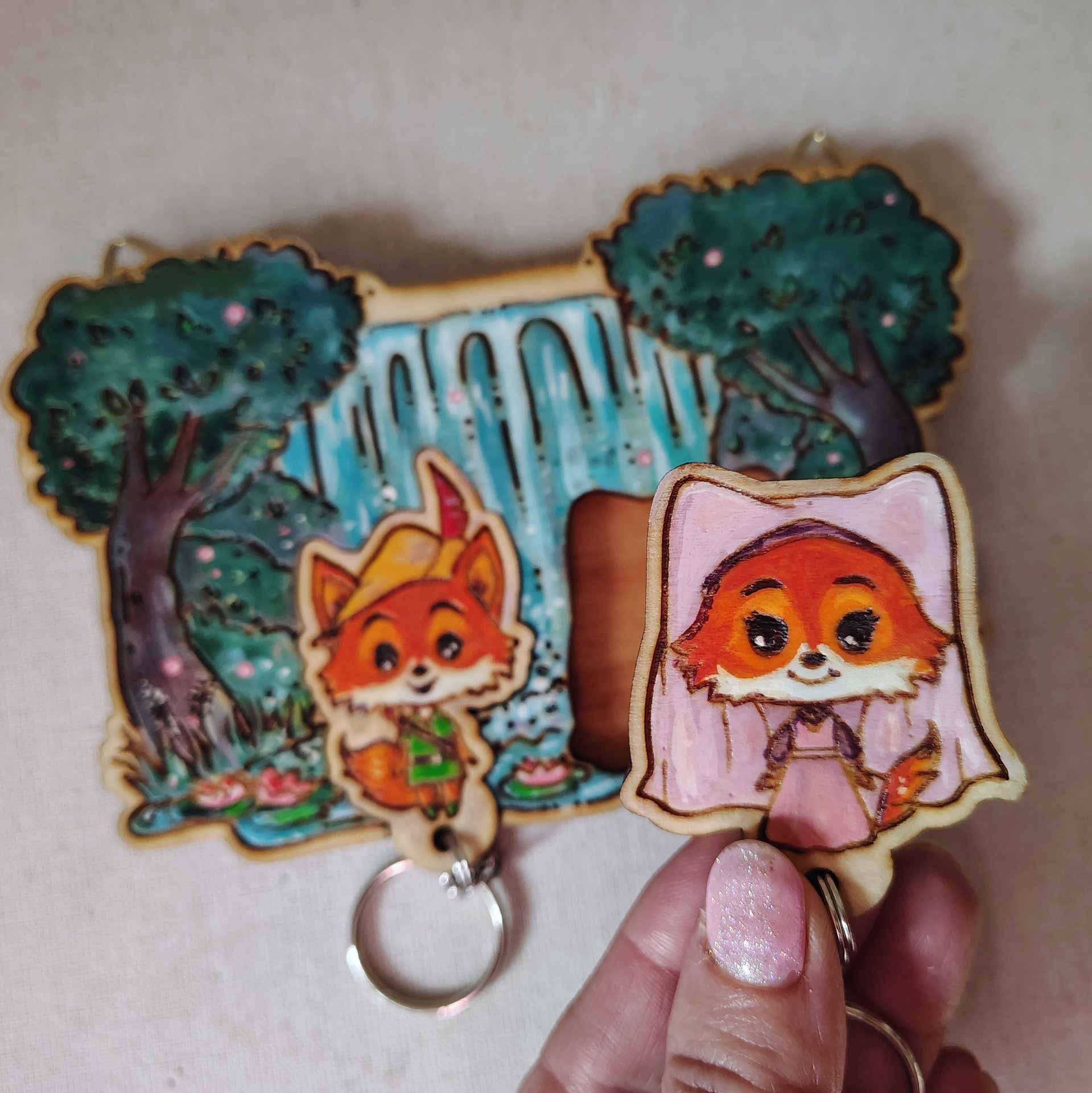 Painted Robin Hood Keyholder