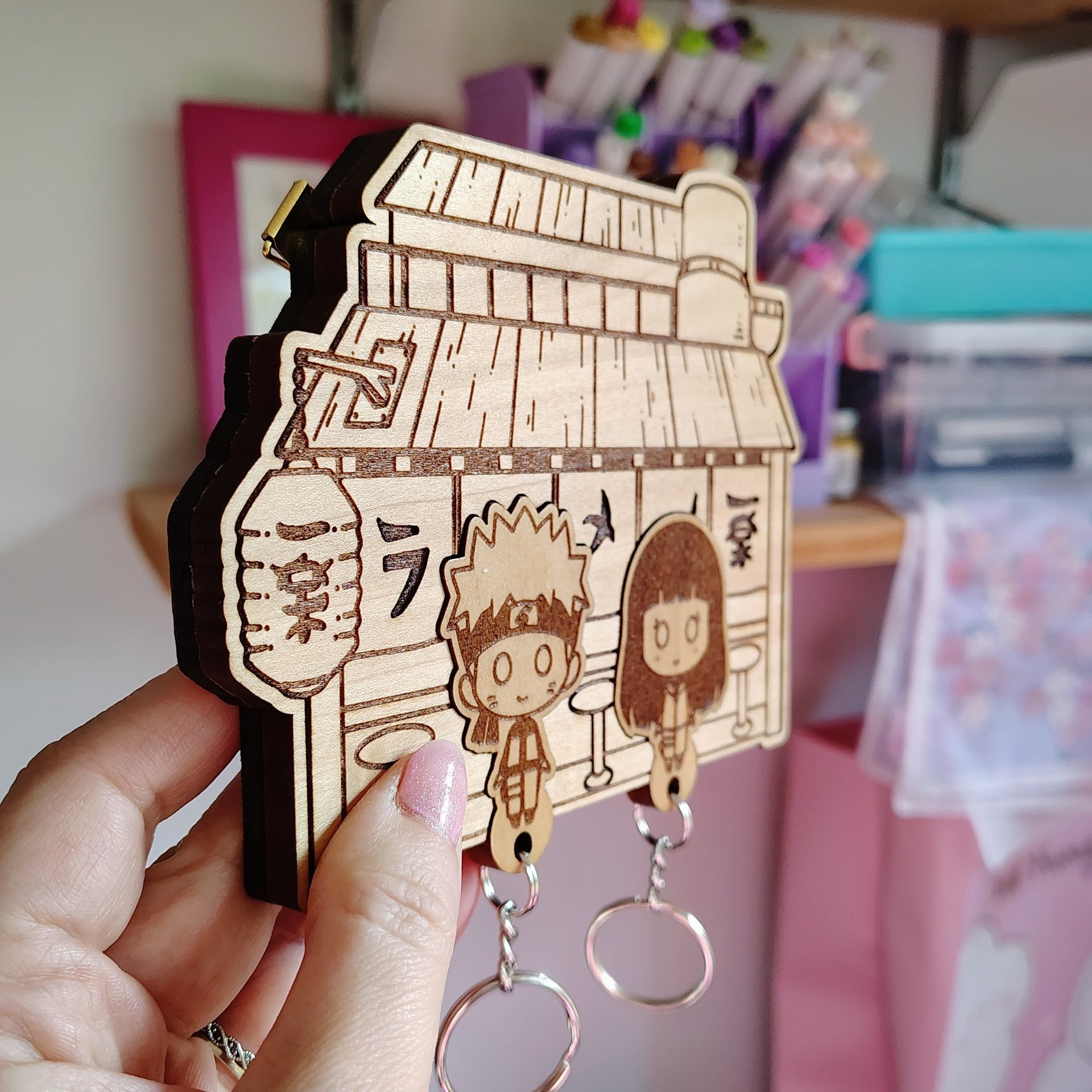 Ramen Bar Cute Anime Couple Keyholder Set #4