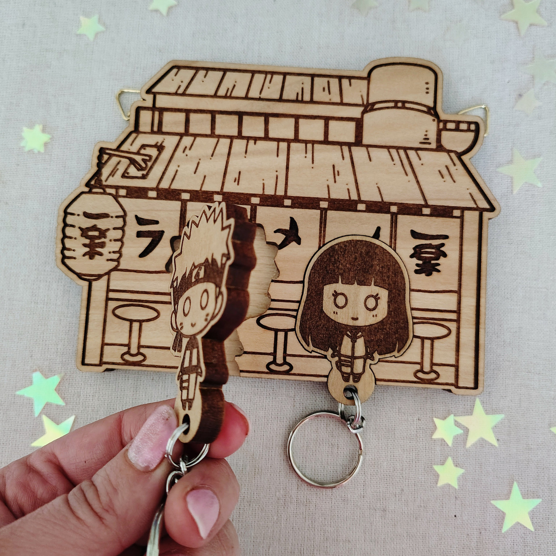 Ramen Bar Cute Anime Couple Keyholder Set #4