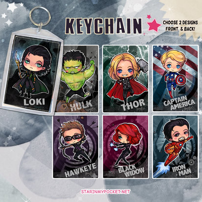 Super Heroes Anime Keychain
