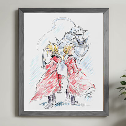 Brothers 8x10 Anime Sketch Art Print