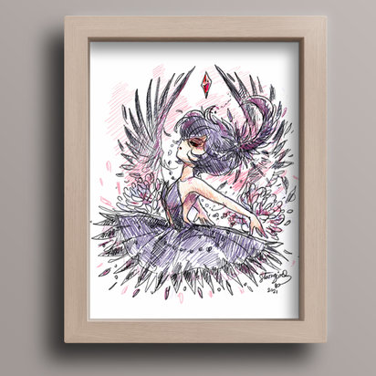 Raven Sketch Art Print